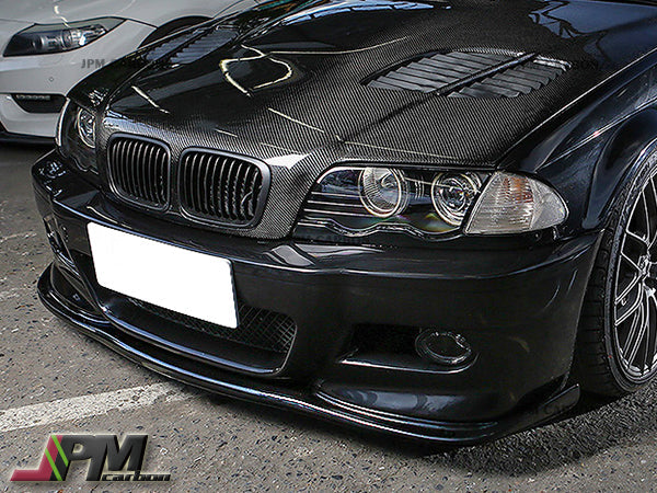 [JPMCarbon] HM Style Carbon Fiber Front Bumper Add-on Lip Fits For 2001-2006 BMW E46 M3 Only
