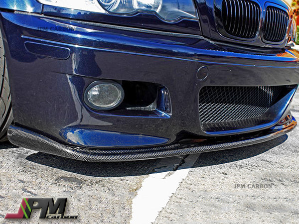 [JPMCarbon] HM Style Carbon Fiber Front Bumper Add-on Lip Fits For 2001-2006 BMW E46 M3 Only