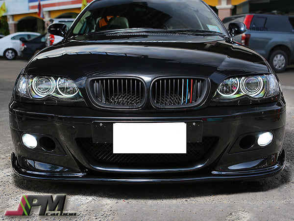 [JPMCarbon] HM Style Carbon Fiber Front Bumper Add-on Lip Fits For 2001-2006 BMW E46 M3 Only