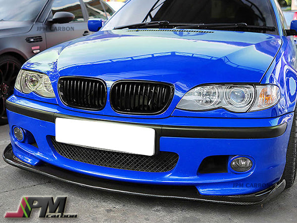[JPMCarbon] HM Style Carbon Fiber Front Bumper Add-on Lip Fits For 1998-2006 BMW E46 with M-Tech Package Only