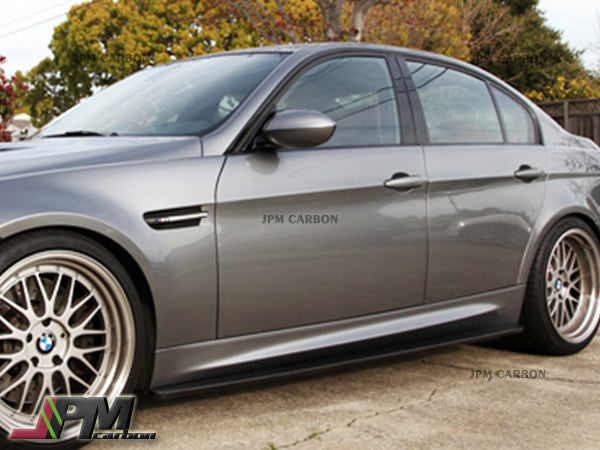E Style Carbon Fiber Side Skirt Add-on Lip Fits For 2008-2013 BMW E90 E92 E93 M3 Only
