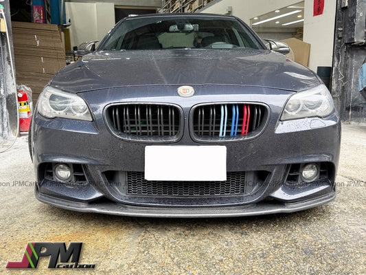 [JPMCarbon] HM Style Carbon Fiber Front Bumper Add-on Lip Fits For 2011-2016 BMW F10 5-Series M-Sport Package Only