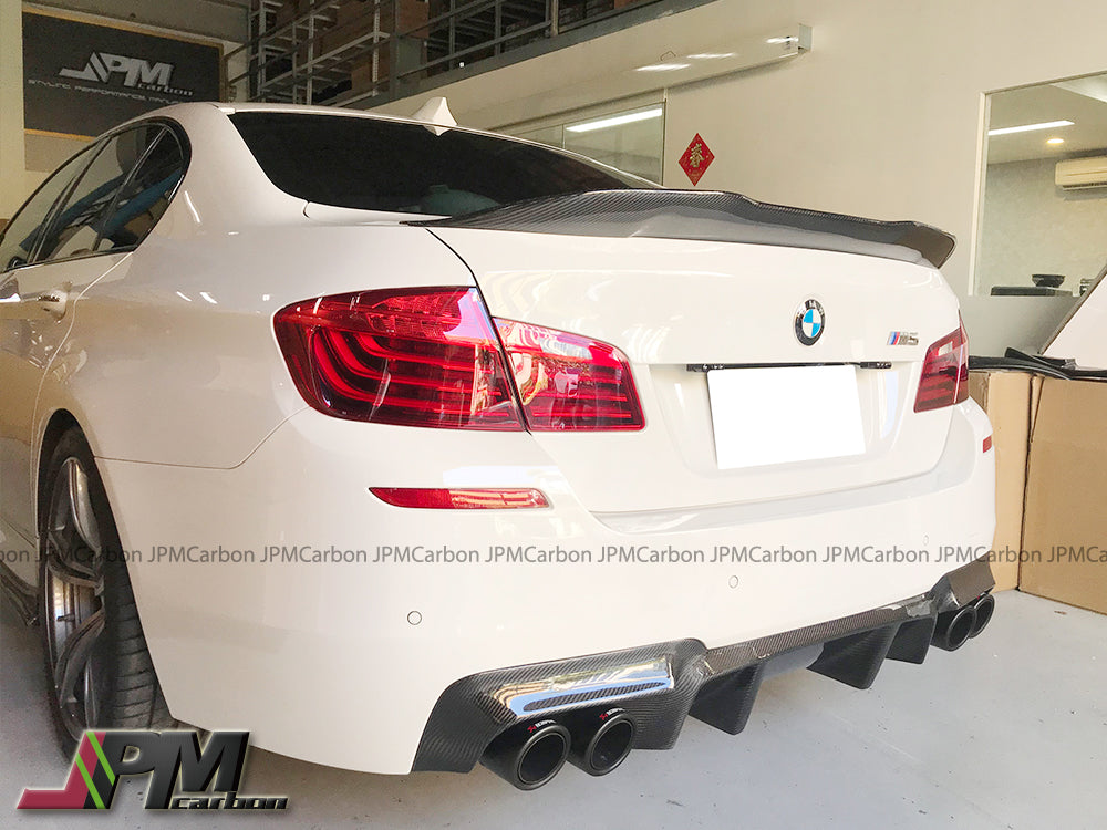 PSM Style Carbon Fiber Trunk Spoiler Fits For 2011-2016 BMW F10 5-Series Sedan Only