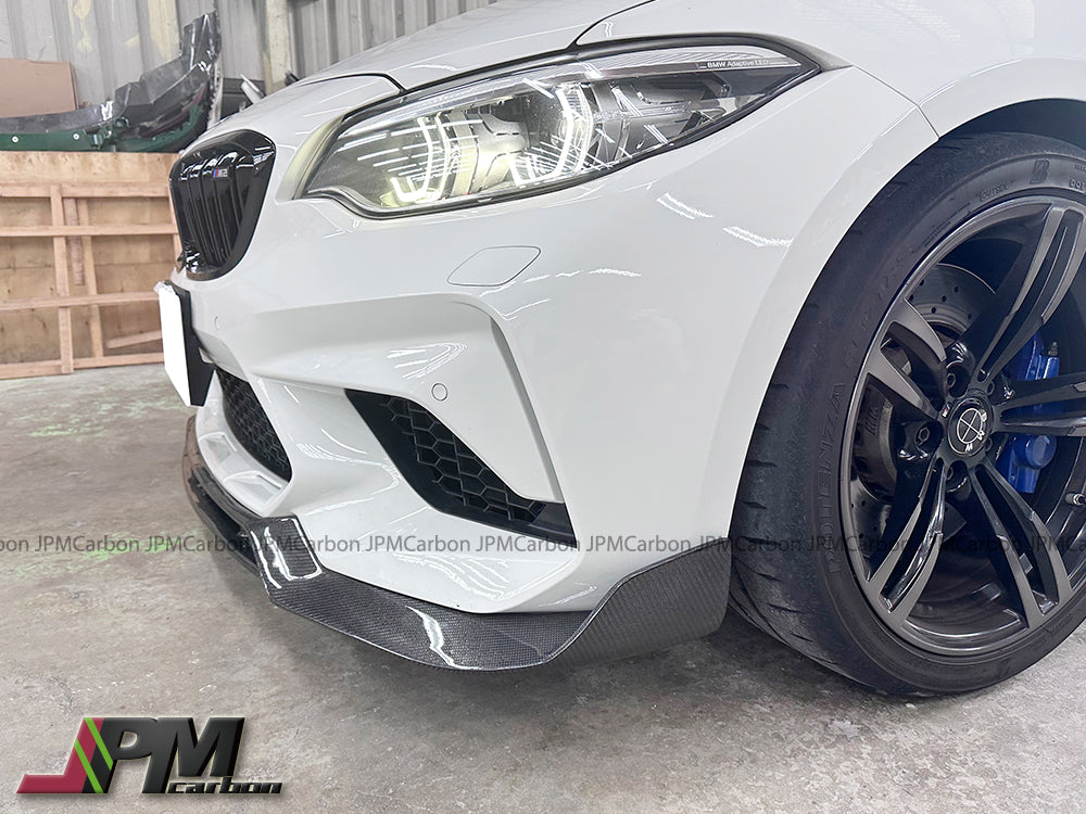[JPMCarbon] V Style Carbon Fiber Front Bumper Add-on Lip Fits For 2019-2021 BMW F87 M2 Competition Only