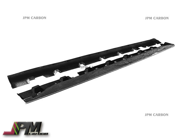 OEM Style Carbon Fiber Side Skirt Add-on Lips Fits For 2015-2021 Ford Mustang Only