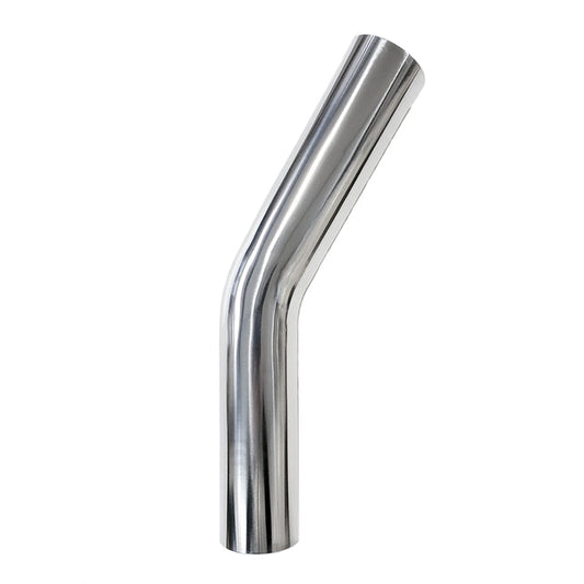 3.500" OD 14ga 30° Mandrel Bend - Polished OD - 6061 Aluminum - (5.250" CLR / 4.000" Legs)