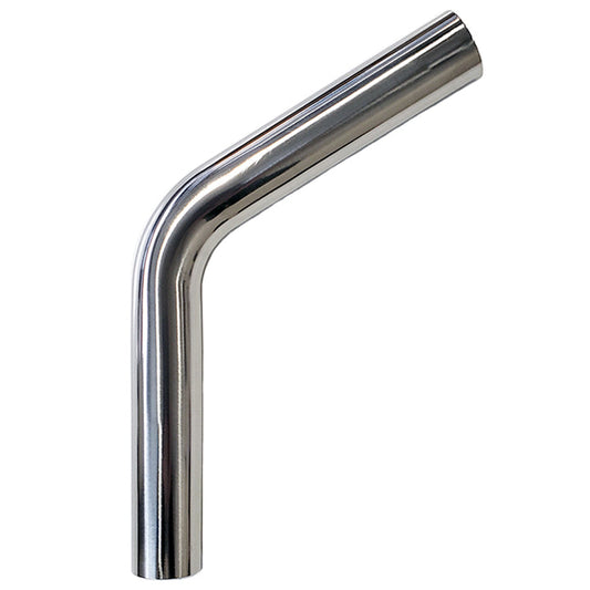 2.250" 16ga 60° Mandrel Bend - (3.375" CLR / 6.000" Legs) - Polished OD - 304 Stainless