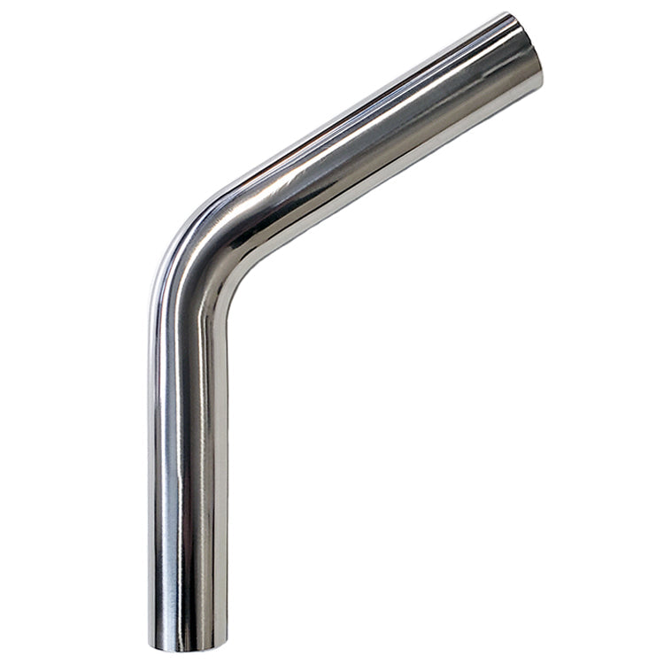 3.500" OD 14ga 60° Mandrel Bend - Polished OD - 6061 Aluminum - (5.250" CLR / 6.000" Legs)
