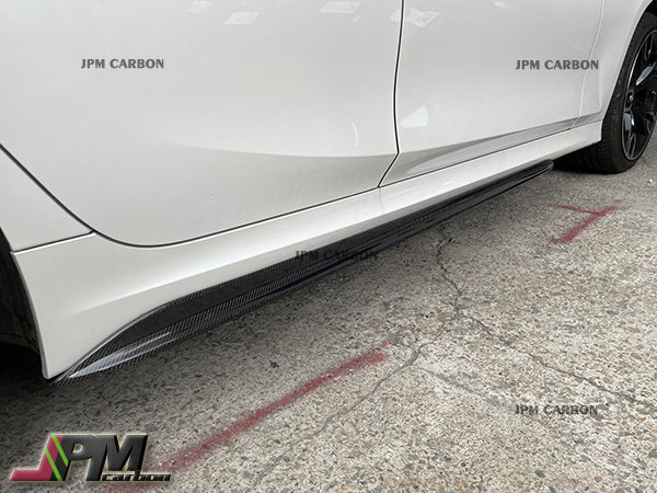 M Performance Style Carbon Fiber Side Skirt Add-on Lip Fits For 2019-2024 BMW G20 G21 G28 3-Series with M-sport Package Only