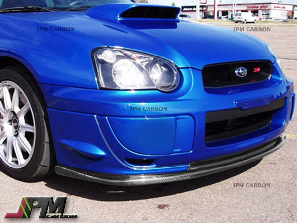 [JPMCarbon] STI Style Carbon Fiber Front Bumper Add-on Lip Fits For 2003-2005 Subaru WRX STI GDB Only