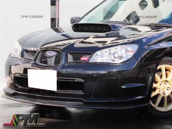 [JPMCarbon] STI Style Carbon Fiber Front Bumper Add-on Lip Fits For 2006-2007 Subaru WRX STI GDF Only