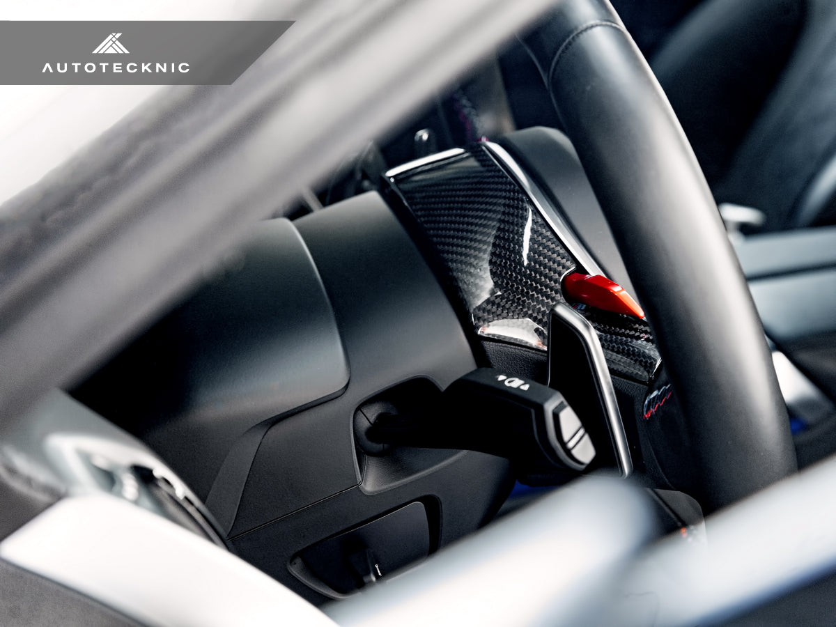 AutoTecknic Replacement Carbon Steering Wheel Top Cover - BMW F90 M5