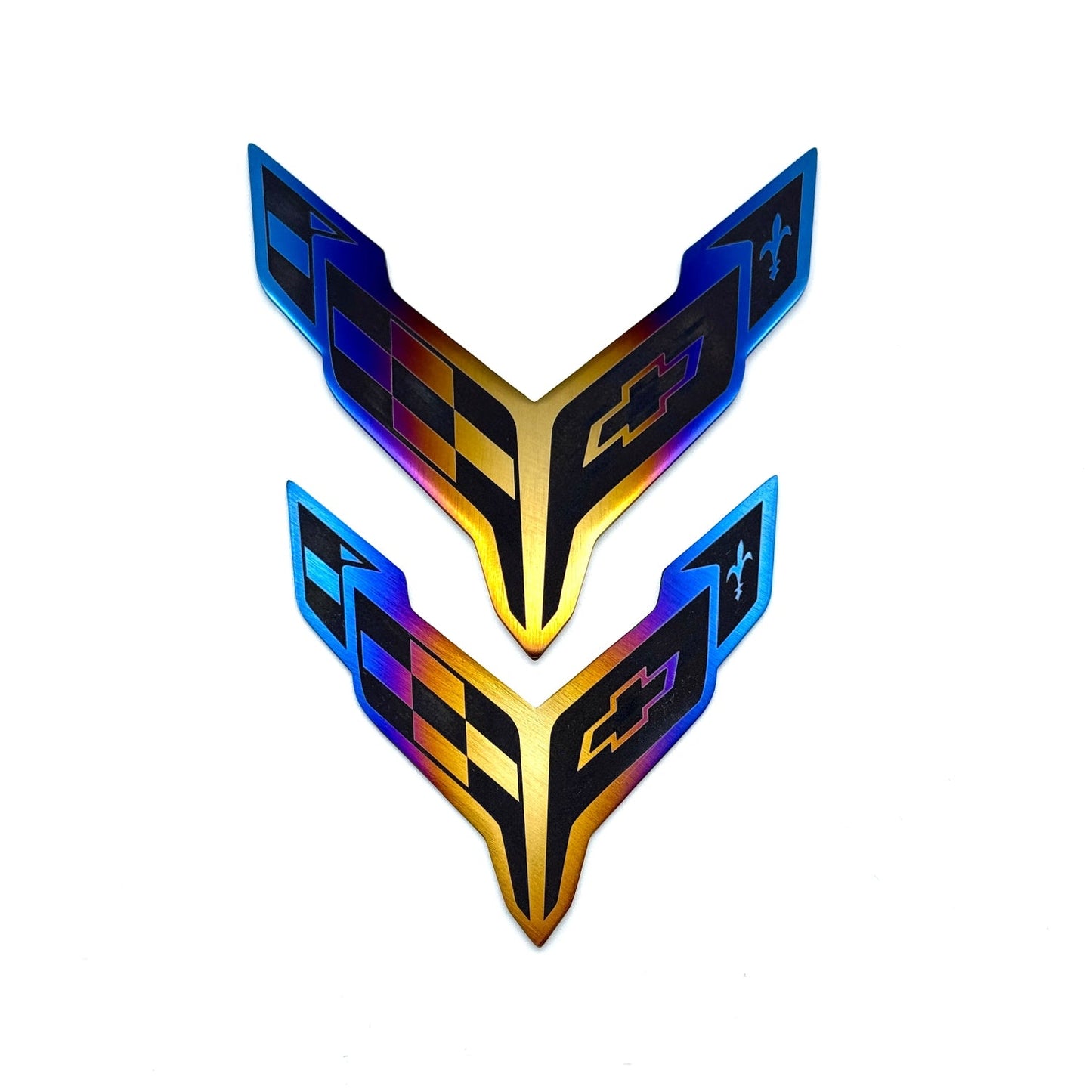 JDC Titanium Front & Rear Badges (2020+ C8 Corvette)