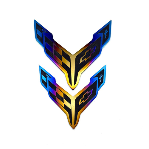 JDC Titanium Front & Rear Badges (2020+ C8 Corvette)