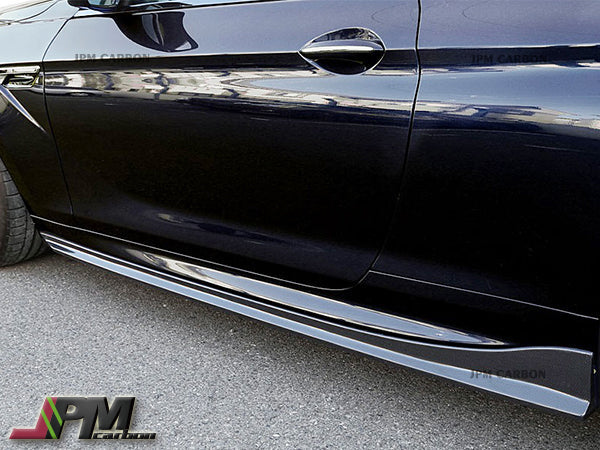 3D Style Carbon Fiber Side Skirt Add-on Lips Fits For 2012-2018 BMW F12 F13 M6 Coupe/Convertible Only
