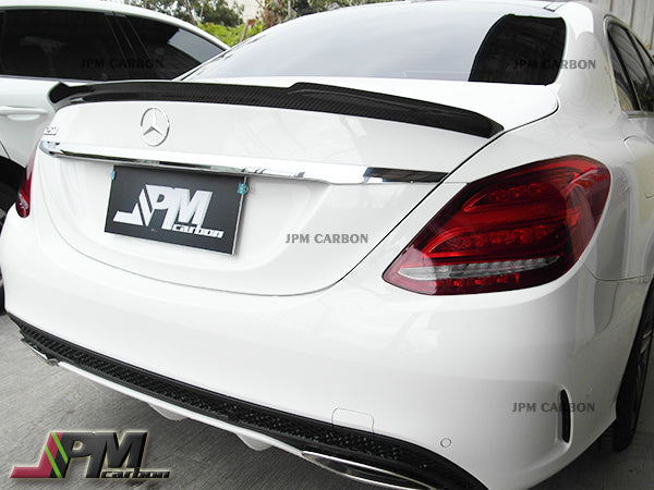 [JPMCarbon] V Style Carbon Fiber Trunk Spoiler Fits For 2015-2021 Mercedes-Benz W205 C-Class Sedan Only