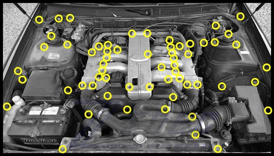ZSPEC "Stage 3" Dress Up Bolts® Fastener Kit for '93-98 Infiniti J30, Stainless & Billet