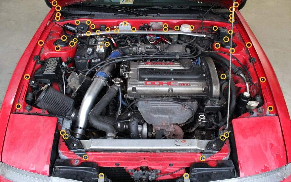 Mitsubishi 1G Eclipse (1990-1994) Titanium Full Engine Bay Kit