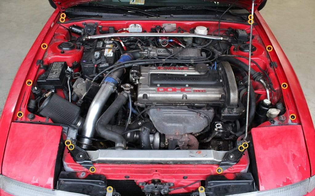 Mitsubishi 1G Eclipse (1990-1994) Titanium Partial Engine Bay Kit