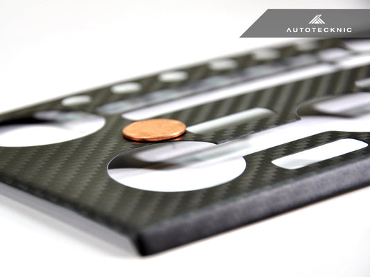 AutoTecknic Dry Carbon AC Stereo Dash Panel Cover - Nissan R35 GTR