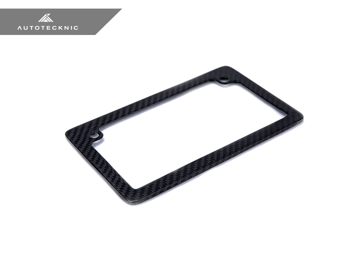 AutoTecknic Dry Carbon Fiber Motorcycle License Plate Frame
