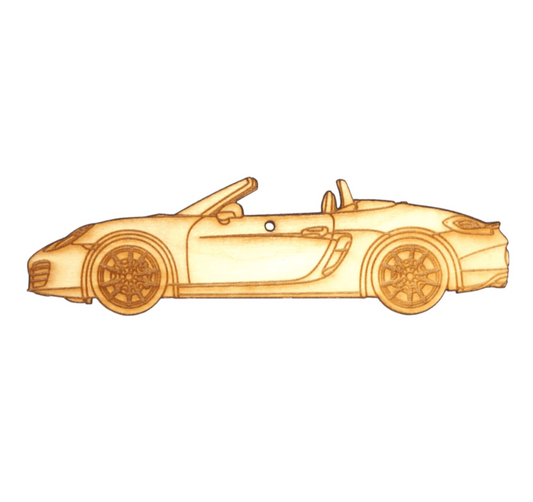 ZSPEC Laser-Engraved Birch Ornament, Style: Porsche Boxster S, ~5-inch Wide