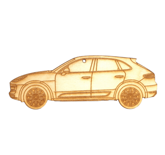 ZSPEC Laser-Engraved Birch Ornament, Style: Porsche Cayenne S, ~5-inch Wide