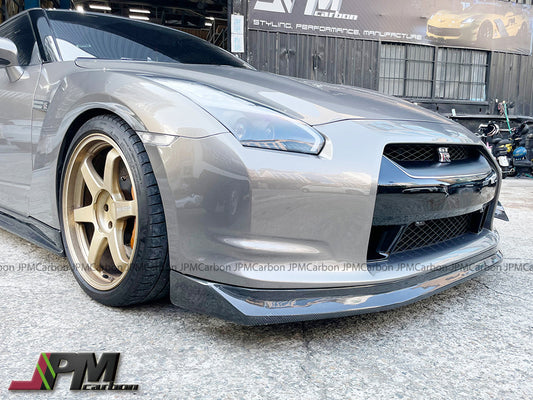 [JPMCarbon] Z Style Carbon Fiber Front Bumper Add-on Lip Fits For 2008-2011 Nissan GT-R R35 Only