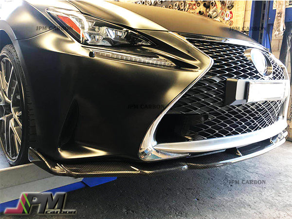 [JPMCarbon] AG Style Carbon Fiber Front Bumper Add-on Lip Fits For 2015-2018 Lexus RC with F-Sport Package Only
