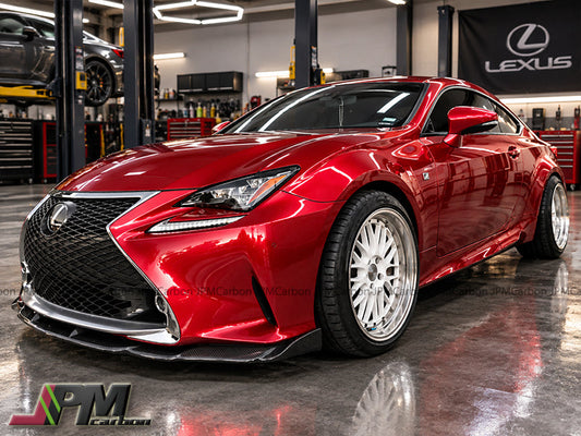 [JPMCarbon] AG Style Carbon Fiber Front Bumper Add-on Lip Fits For 2015-2018 Lexus RC with F-Sport Package Only