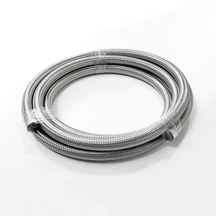 -4AN Stainless Steel Braided Flex Hose with Reinforced Rubber Liner - 5 Foot Length