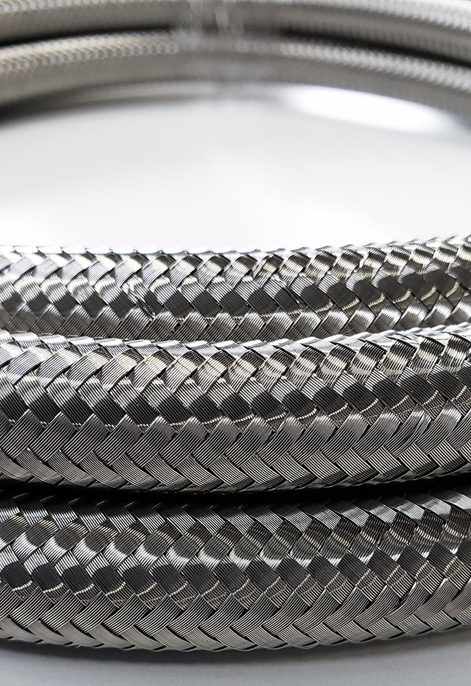 -10AN Stainless Steel Braided Flex Hose with Reinforced Rubber Liner - 5 Foot Length