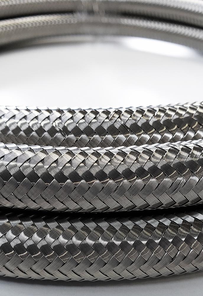 -6AN Stainless Steel Braided Flex Hose with Reinforced Rubber Liner - 20 Foot Length