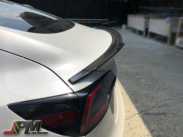 [JPMCarbon] MX Style Carbon Fiber Trunk Spoiler Fits For 2017-2023 Tesla Model 3 Only
