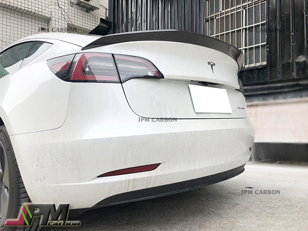 [JPMCarbon] V Style Carbon Fiber Trunk Spoiler Fits For 2017-2023 Tesla Model 3 Only