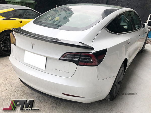 [JPMCarbon] V Style Carbon Fiber Trunk Spoiler Fits For 2017-2023 Tesla Model 3 Only