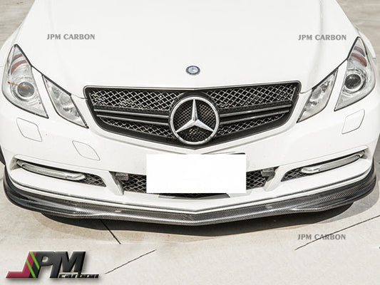[JPMCarbon] DP Style Carbon Fiber Front Bumper Add-on Lip Fits For 2010-2013 Mercedes-Benz C207 Pre-facelift E-Class with Standard Package Only
