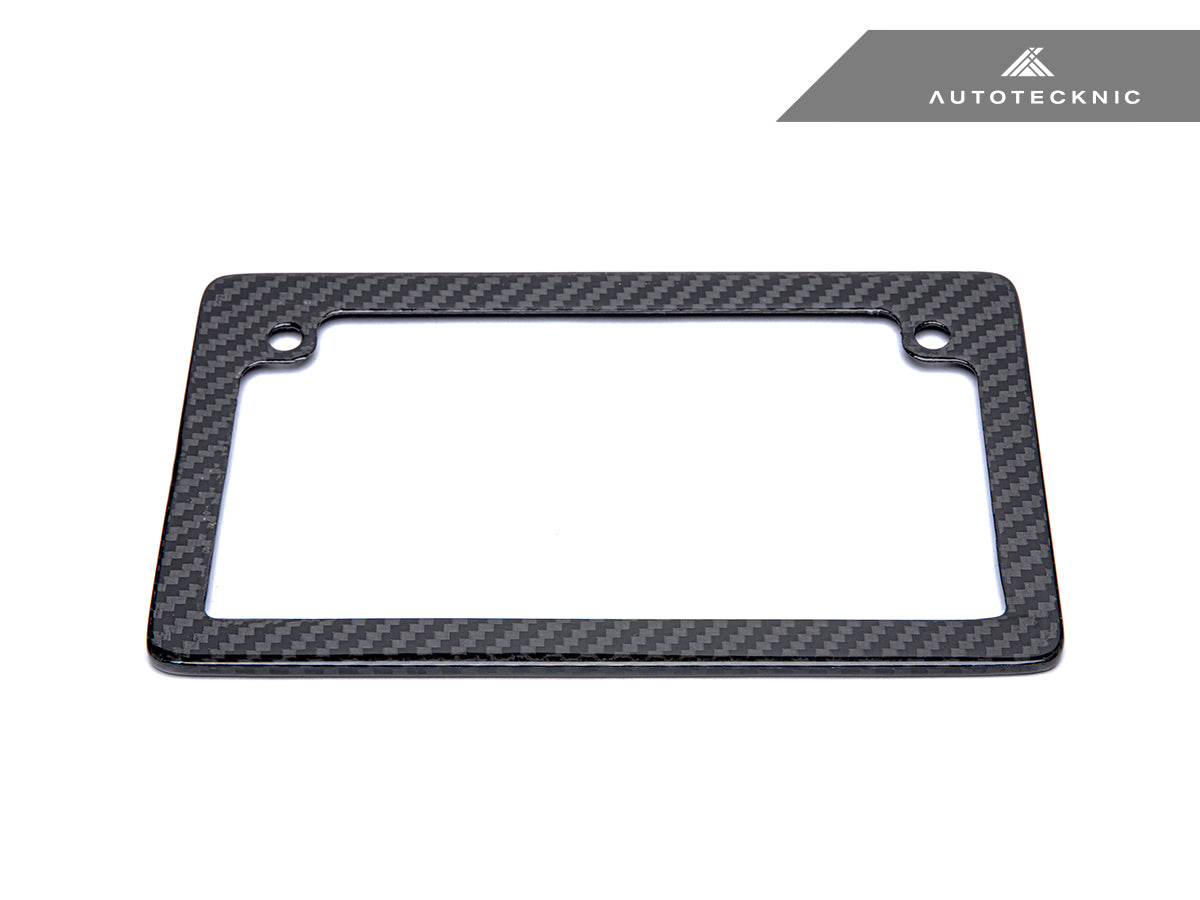 AutoTecknic Dry Carbon Fiber Motorcycle License Plate Frame