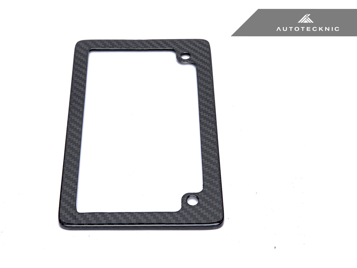 AutoTecknic Dry Carbon Fiber Motorcycle License Plate Frame