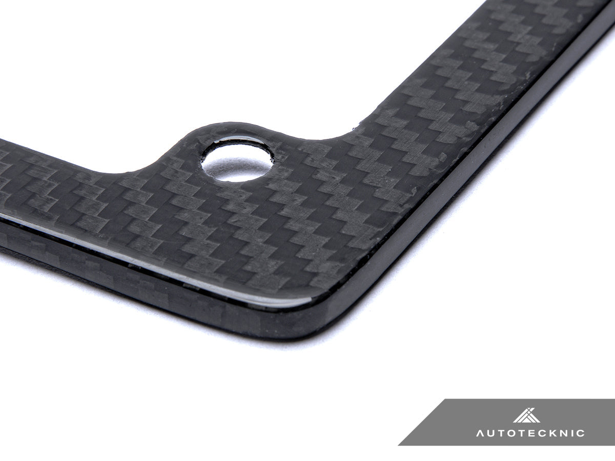 AutoTecknic Dry Carbon Fiber Motorcycle License Plate Frame