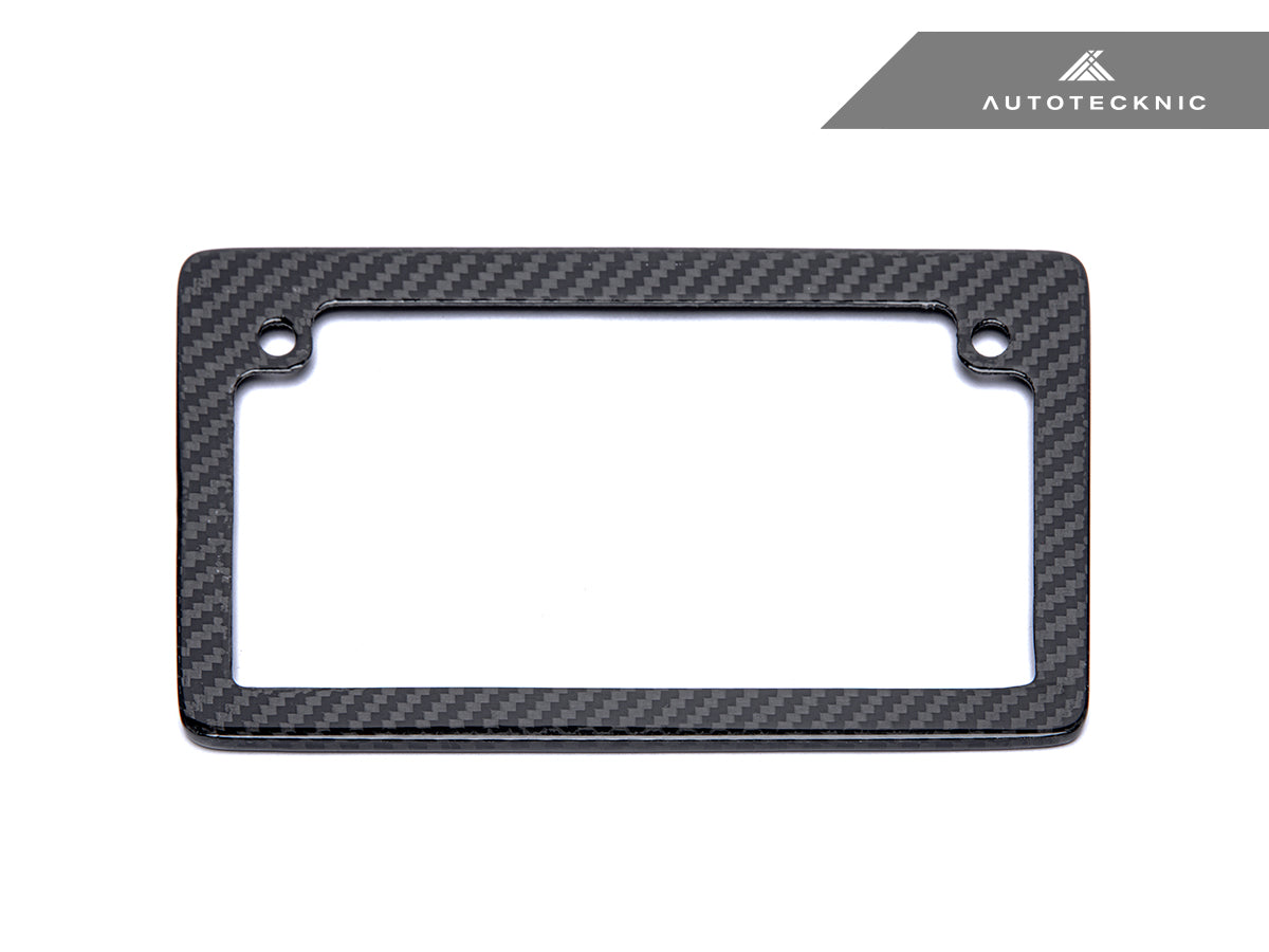 AutoTecknic Dry Carbon Fiber Motorcycle License Plate Frame