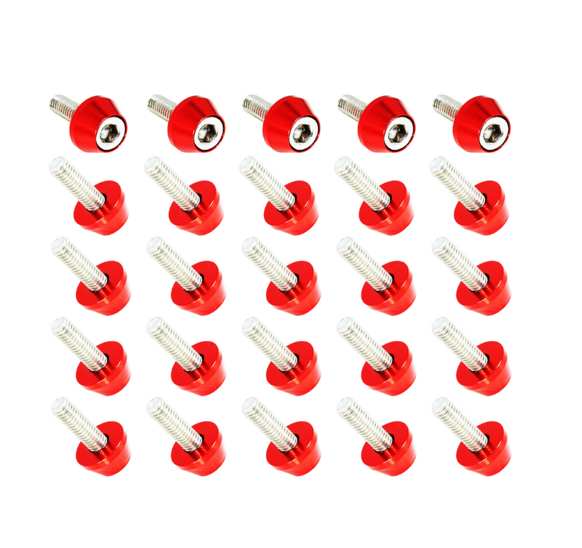 ZSPEC Bulk-Pack, SHSC M6x20mm Stainless Bolts & Billet Finish Washers, 25-Pack