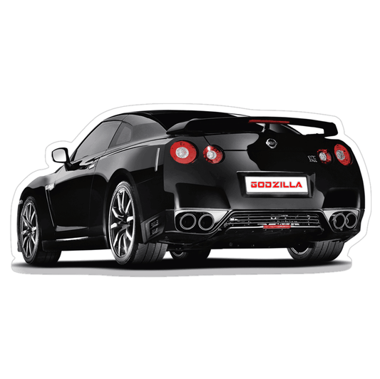 Nissan GTR R35 Black Car Vinyl Decal / Sticker, 4.9" x 2.4"
