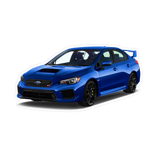 Subie Impreza WRX Sports Sedan Vinyl Decal / Sticker, Blue, 4.8" x 2.6"