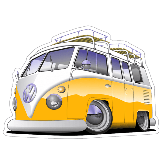 VW 3D-Bus / Van Car Vinyl Decal / Sticker, 4" x 2.9"
