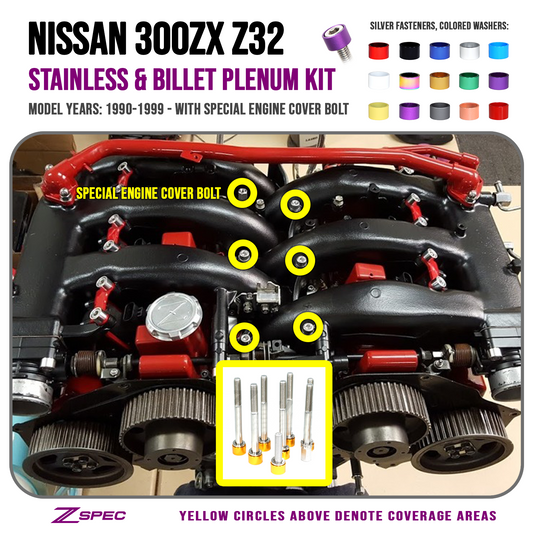 ZSPEC Upper-to-Lower Plenum Fasteners for 90-96 Nissan 300zx Z32 w/ Threaded Bolt