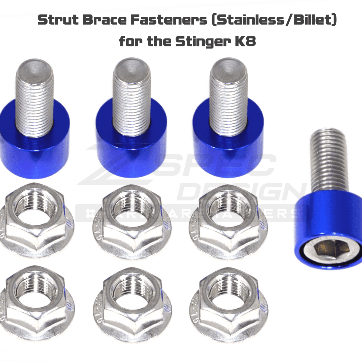 ZSPEC "Stage 3" Dress Up Bolts® Fastener Kit for '18+ Kia Stinger GT K8, Stainless & Billet