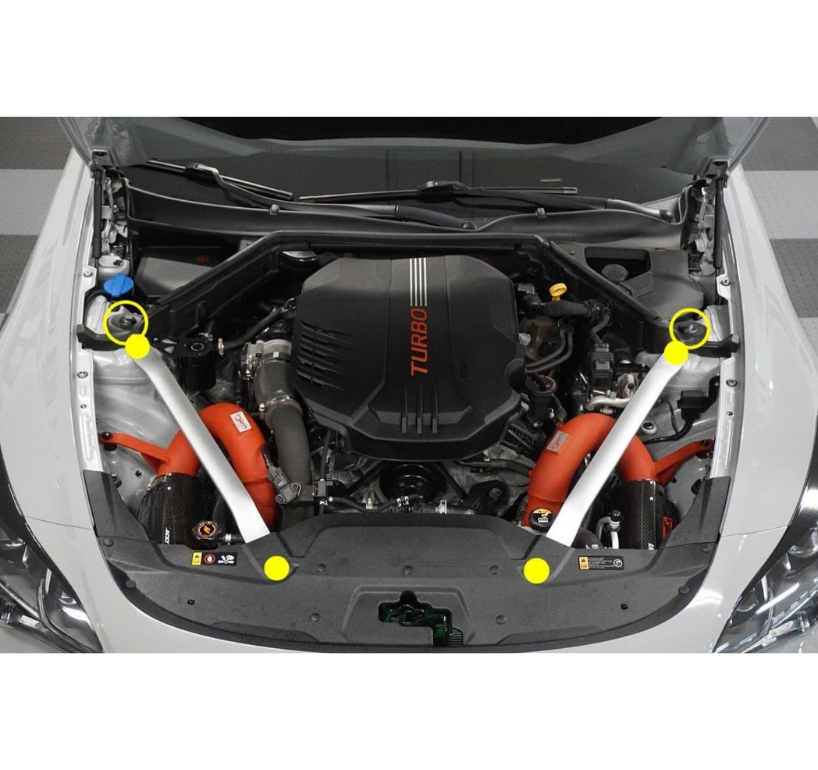 ZSPEC Struts & Struts Tower Brace Fastener Kit for '18+ Stinger GT K8, Stainless & Billet