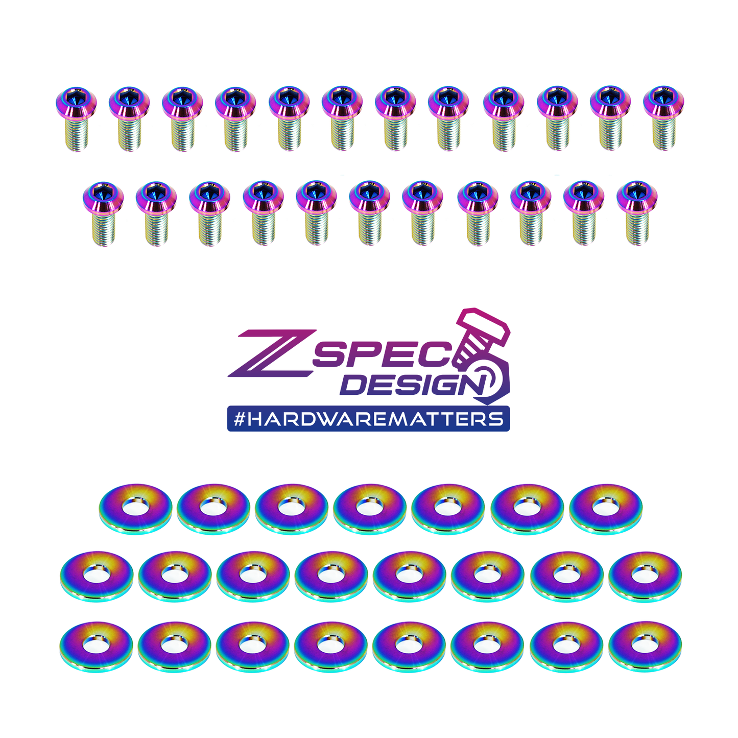 ZSPEC Utili-Track Sides & Rear Fastener Kit for '05+ Nissan Frontier D40/D41, Titanium