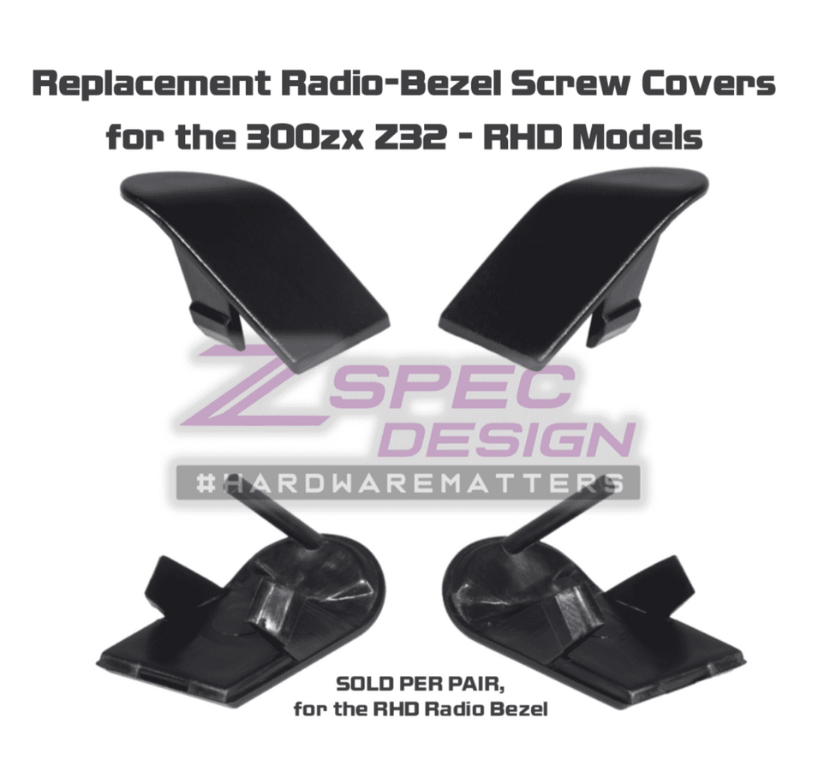 ZSPEC RHD Radio Bezel Top Screw Covers for '90-96 Nissan 300zx Z32, Left & Right Pair